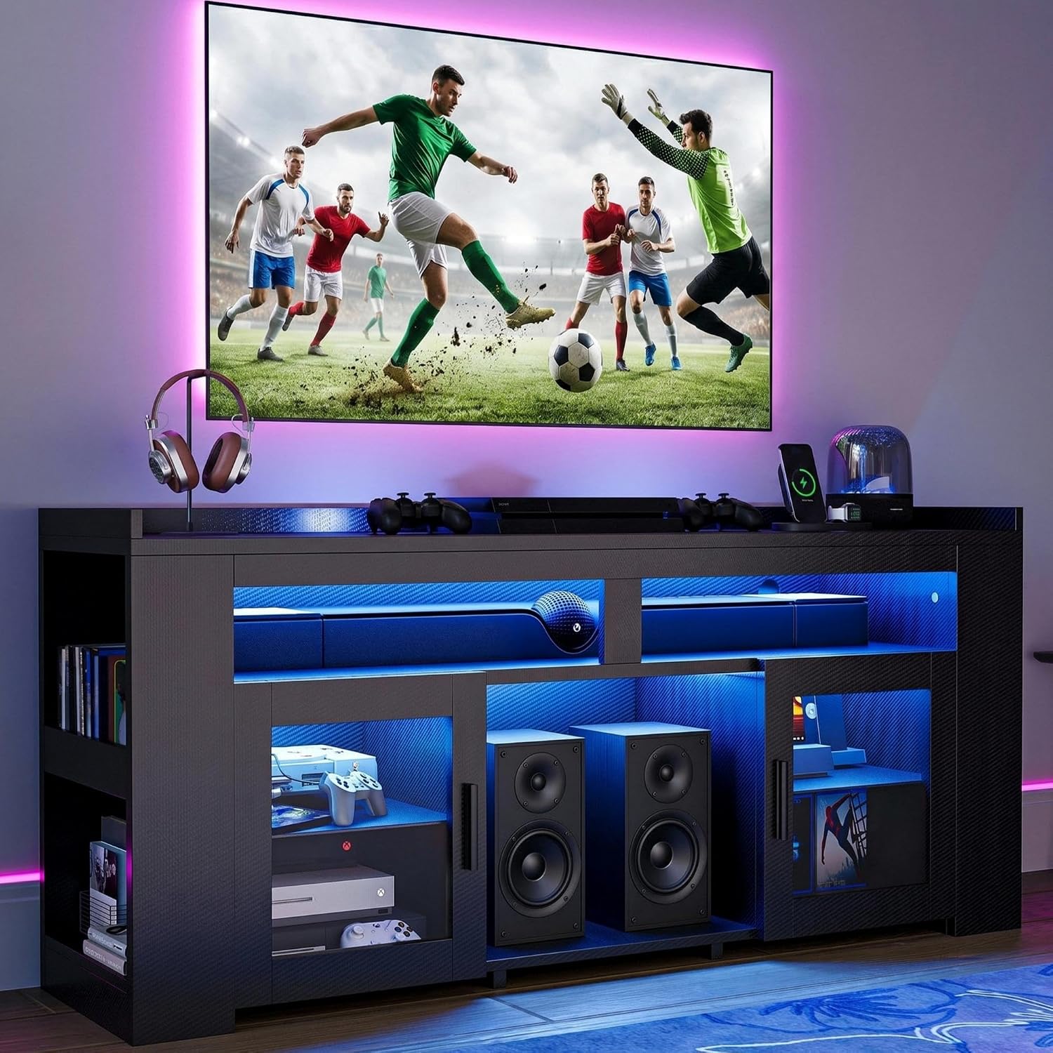 Gaming Console Room - Şarj İstasyonu ve LED Işıklı TV