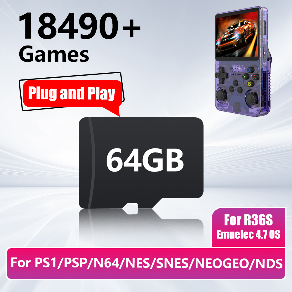 Gaming Console Emulator - R36S Oyun Konsolu için 64GB Oyun