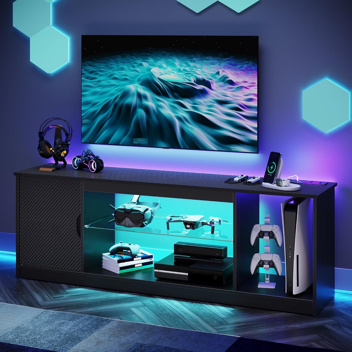 Gaming Console Room - 65 inç TV için Prizli TV