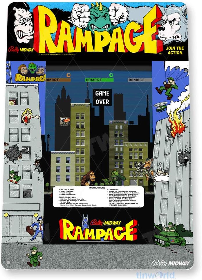 Gaming Console Room - TIN SIGN Rampage Arcade Tabelası Oyun